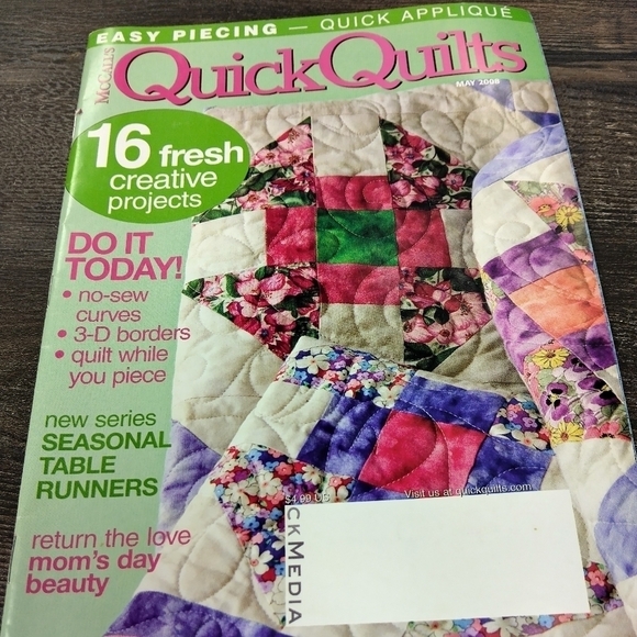 McCall's Quick Quilts Magazine May 2008 Tulips Baby Quilt Patterns Quilting - Picture 1 of 7